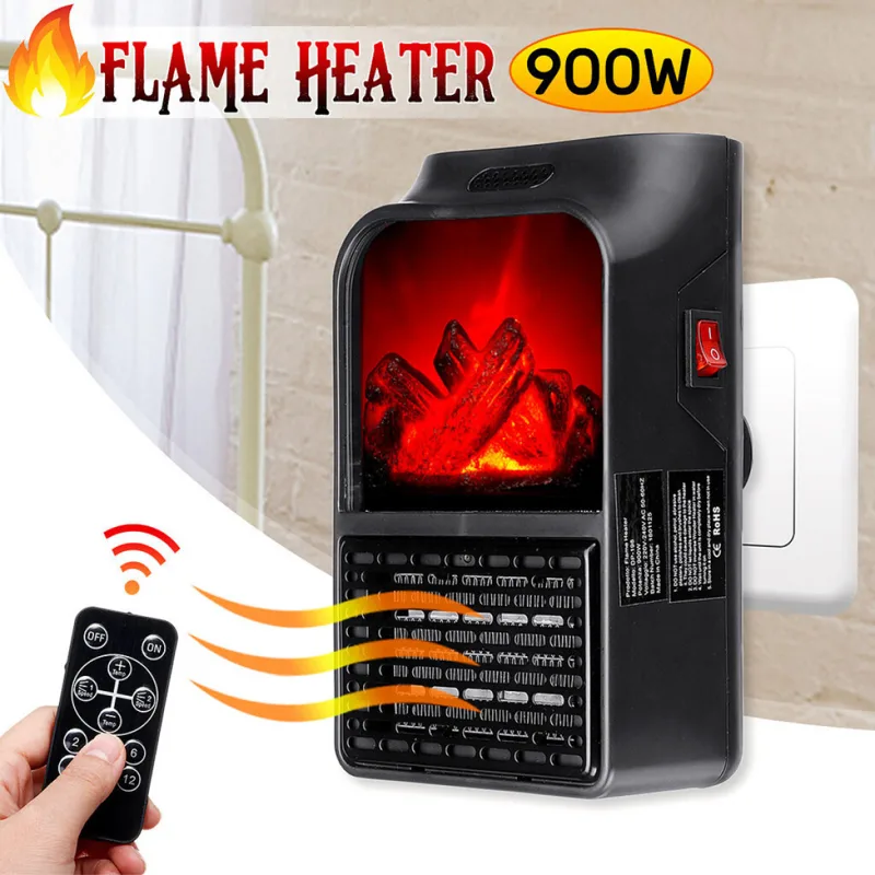 Мини печка с ефект пламък - Flame Heater 900W портативна