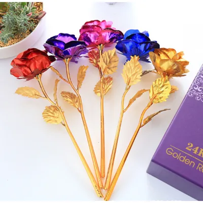 Роза със златно покритие 24k Golden Rose вечна