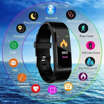 Фитнес гривна M4 Band Black, HR, Калории, Крачкомер, Bluetooth, SMS