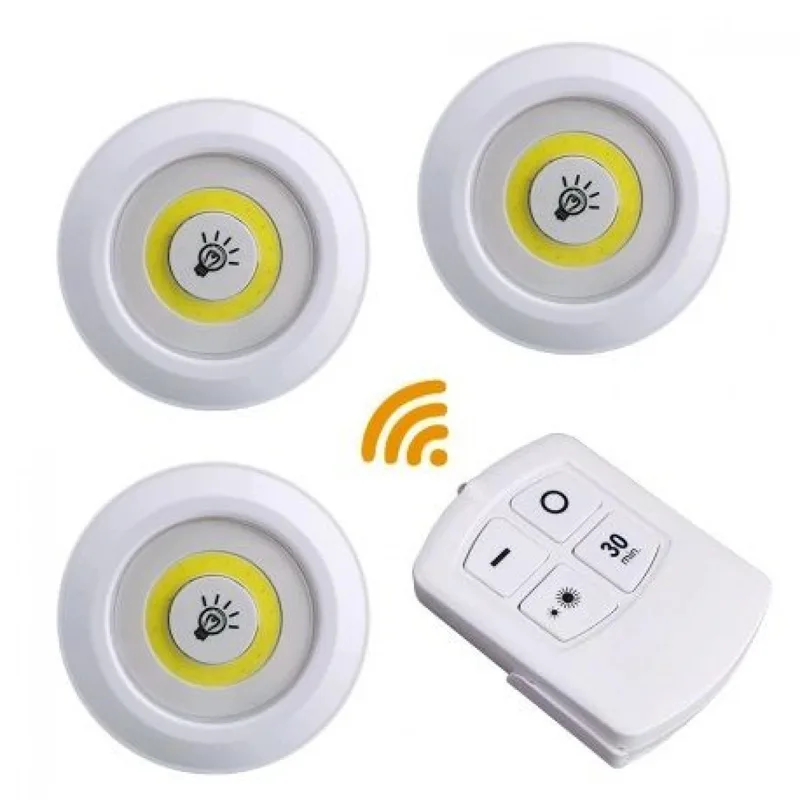 3 бр LED лампи с дистанционно комплект