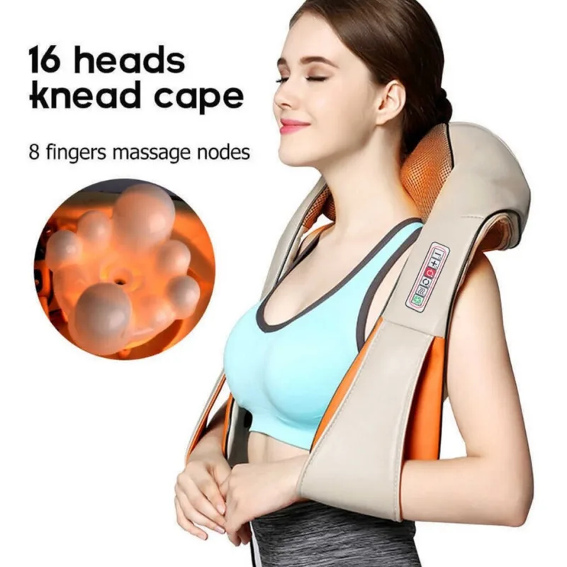 Масажор, 6 Бутона, 6 Функции - Massager of neck kneading шиацу
