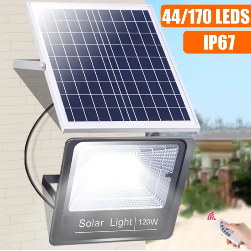 LED Прожектор за външен монтаж + Соларен панел 40W