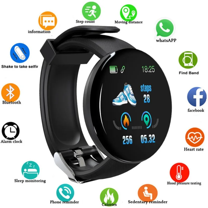 Смарт Часовник D18, Android, iOS/ Android, Bluetooth-Свързаност