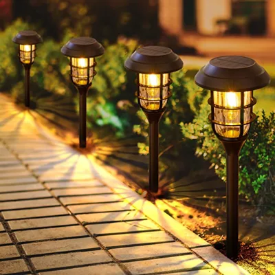 Комплект 6 бр. соларни LED лампи за градина, 40 см
