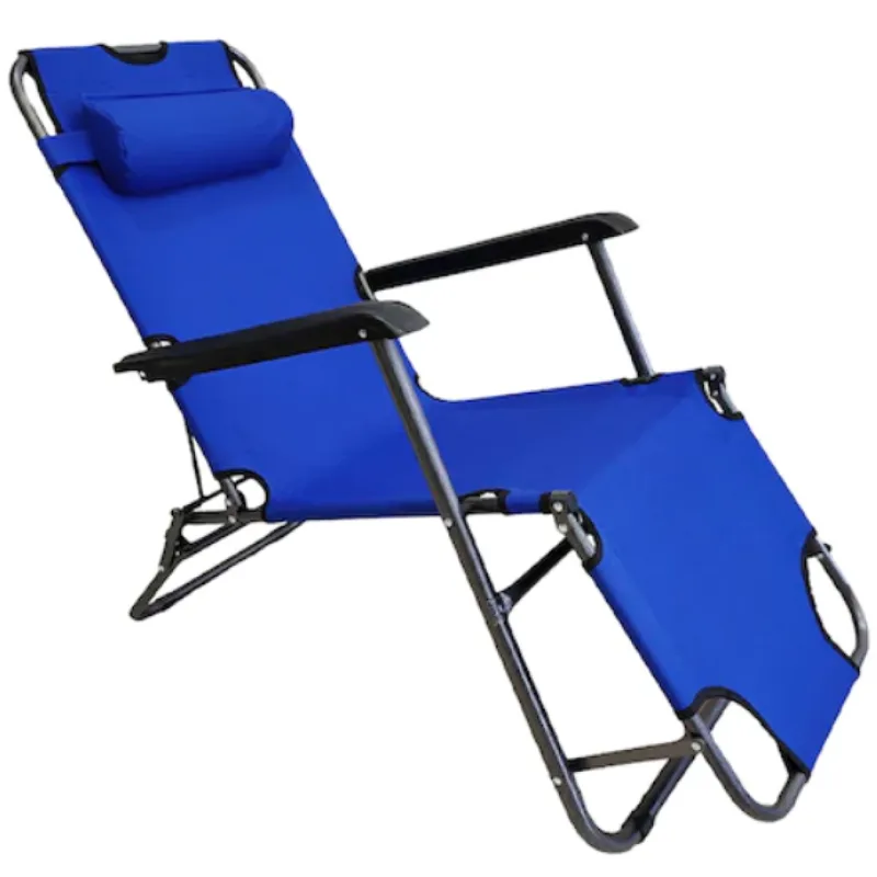 Шезлонг с подвижна възглавница 178x60x90 см. сгъваем