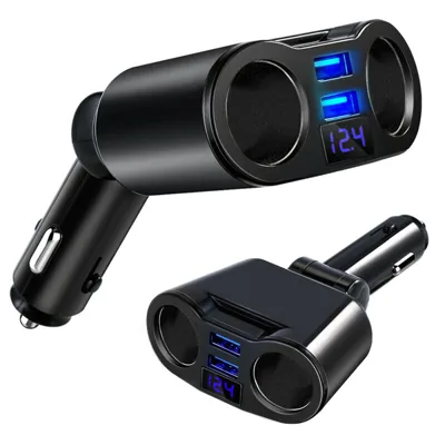 За запалка с 2 изхода, 2 USB порта и волтметър адаптер