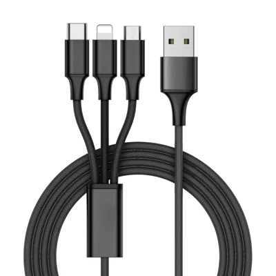 3 в 1 кабел за зареждане - 1.2 м. USB