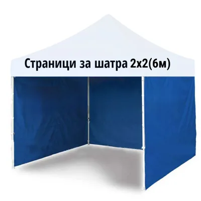 Стена за шатра 2х2м, синя странична