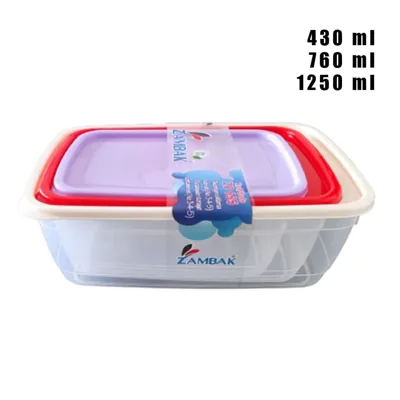Комплект 3 кутии за храна, 1250, 760 и 430 мл