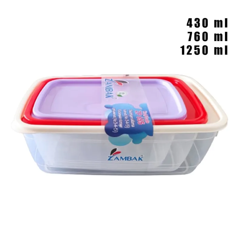 Комплект 3 кутии за храна, 1250, 760 и 430 мл