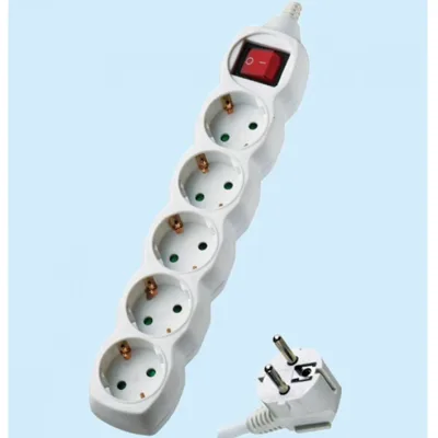 С 5 гнезда, 1.5 м. кабел, 4000W разклонител