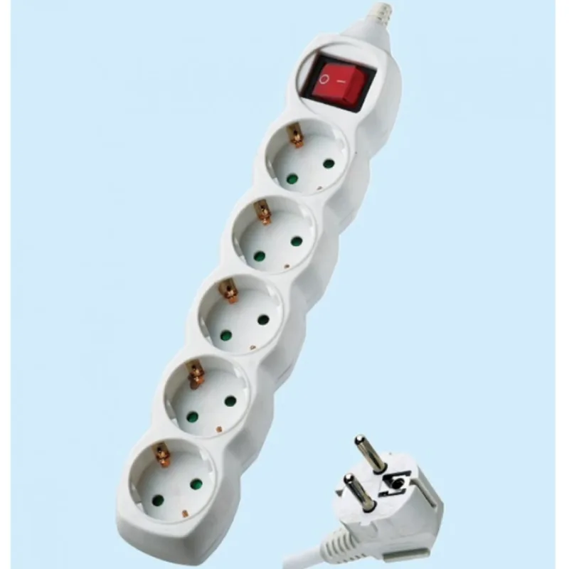 С 5 гнезда, 1.5 м. кабел, 4000W разклонител