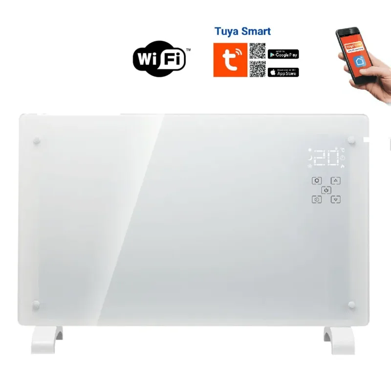 Конвектор със стъклен панел и Wi-Fi управление, 2000 W