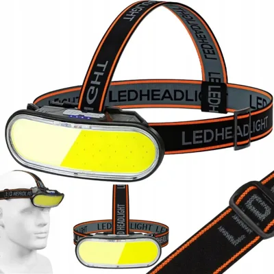 Акумулаторен COB LED челник с 5 режима и регулиране ъгъла на