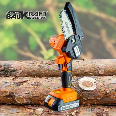 Акумулаторен верижен трион Baukraft BK-GP23 Set, 18V, шина 10 см