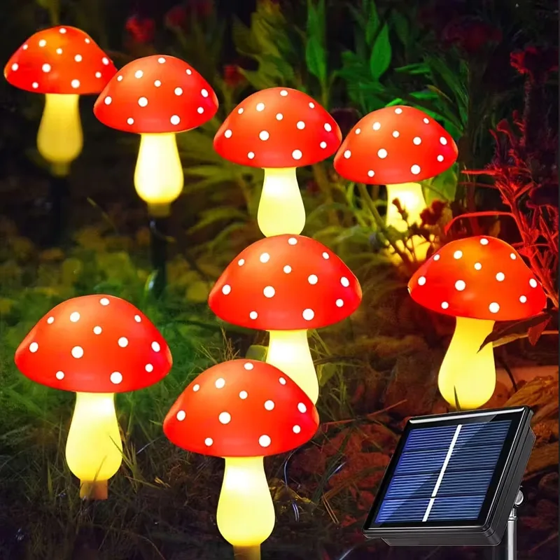 LED лампи Гъбка, 8 броя соларни