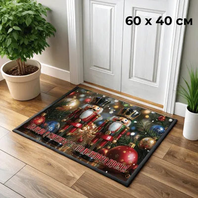 60x40 Коледна изтривалка, лешникотрошачки см