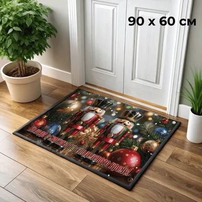 90x60 Коледна изтривалка, лешникотрошачки см