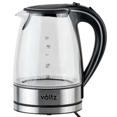 Електрическа кана Voltz V51230E, 2200W, 1.7L , стъклена, светеща Oliver Voltz