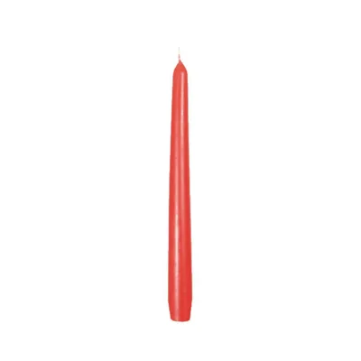 Свещ конус червена, ø2.3x24.5 см, 1 брой