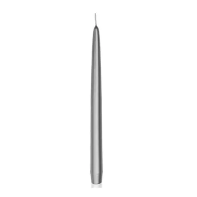Свещ конус сребърна, ø2.3x24.5 см