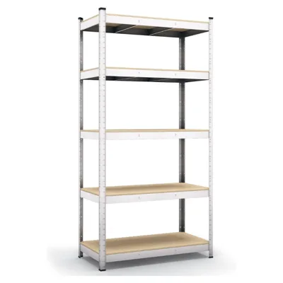 Метален поцинкован стелаж, 5 MDF рафта, 180х90х40 см