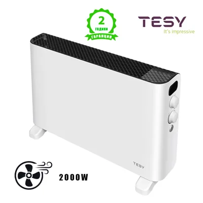 TESY с 4 степени на мощност и вентилатор (CN 207 ZF W), бял конвектор
