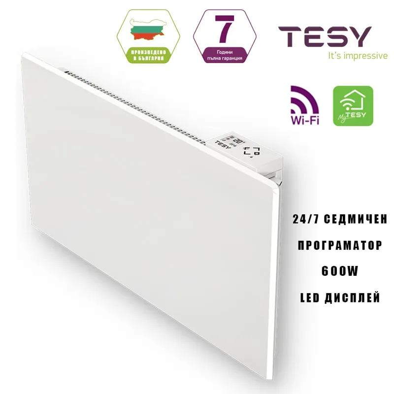 WiFi конвектор TESY 600 W за монтаж под прозорец