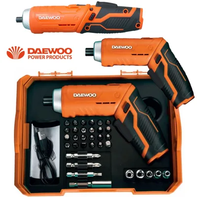 Акумулаторна отвертка DAEWOO 3.7 V с 33 аксесоара
