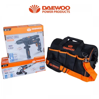 Комплект ъглошлайф 900 W и бормашина 500 W DAEWOO