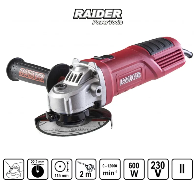 Ъглошлайф RAIDER RD-AG66 600 W, диск 115 мм