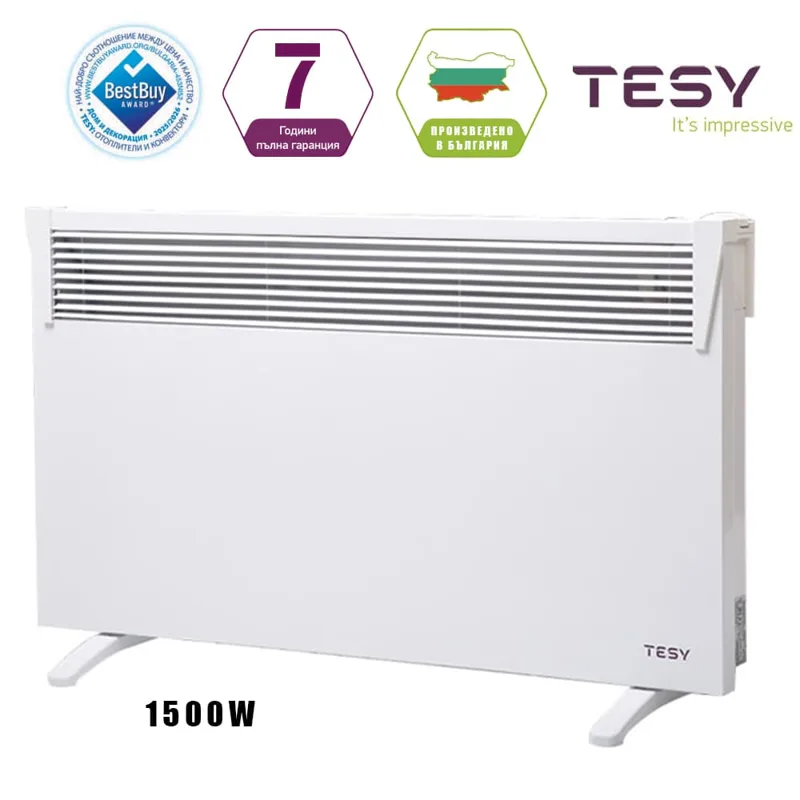 Конвектор TESY HeatEco 1500 W с механичен термостат