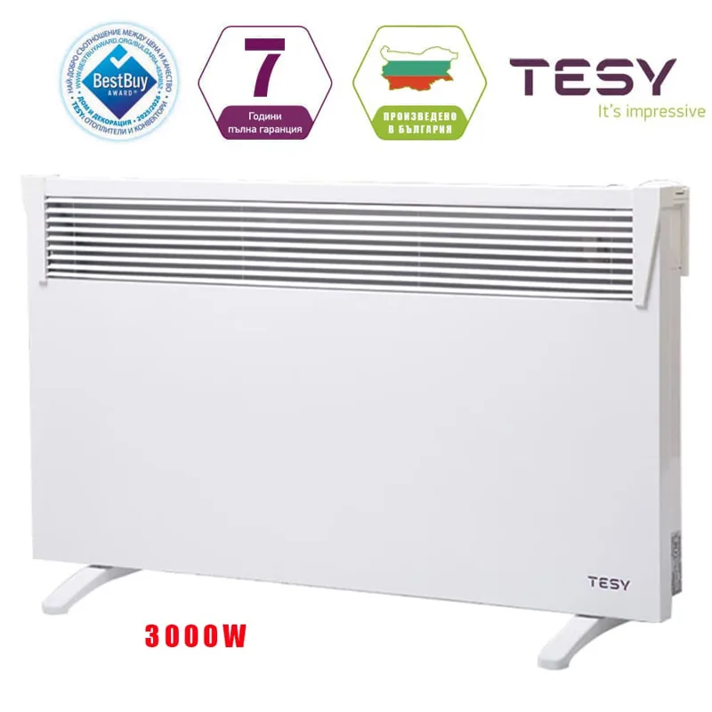 Конвектор TESY HeatEco 3000 W с механичен термостат