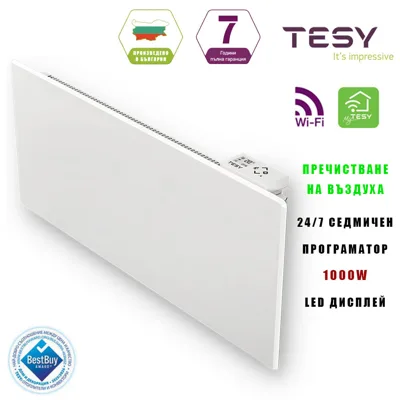 WiFi конвектор TESY 1000 W с пречистване на въздуха