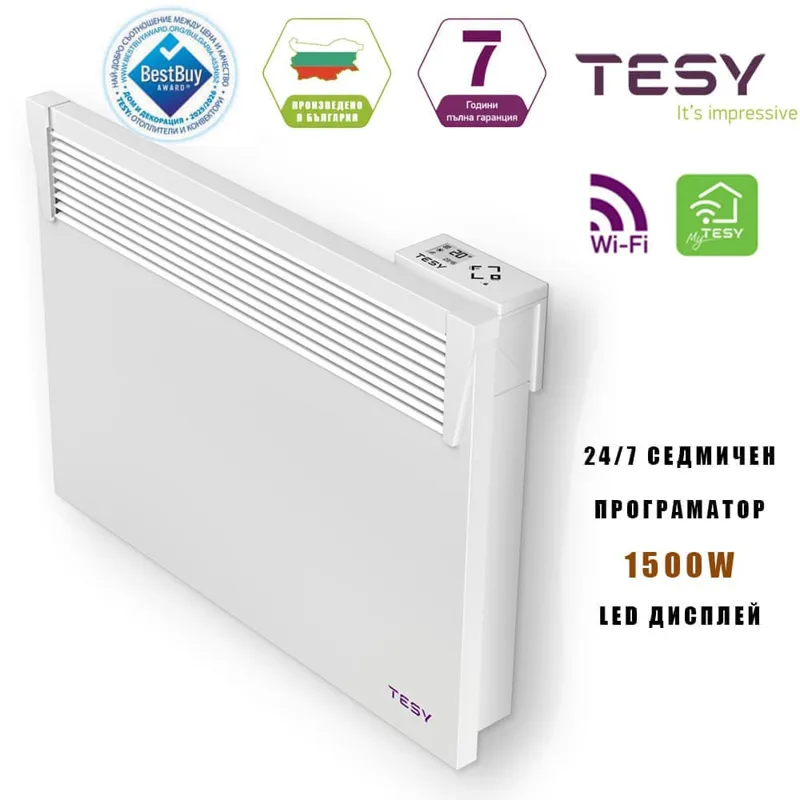WiFi конвектор TESY CN 031 150, 1500 W, за стена