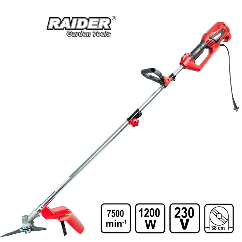 Тример RAIDER RD-EBC09 1.2 kW – с нож и корда, сгъваем електрически