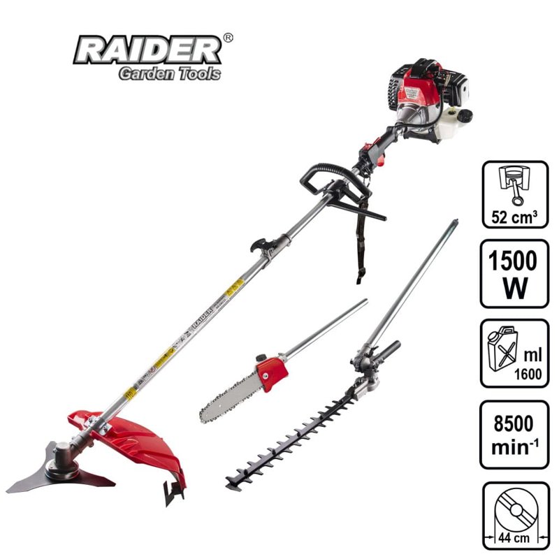 Бензинов тример 4в1 RAIDER RD-GBC23, коса, резачка, храсторез