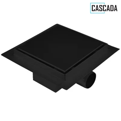 Подов сифон Cascada Duo, 150 x 150 мм, черен