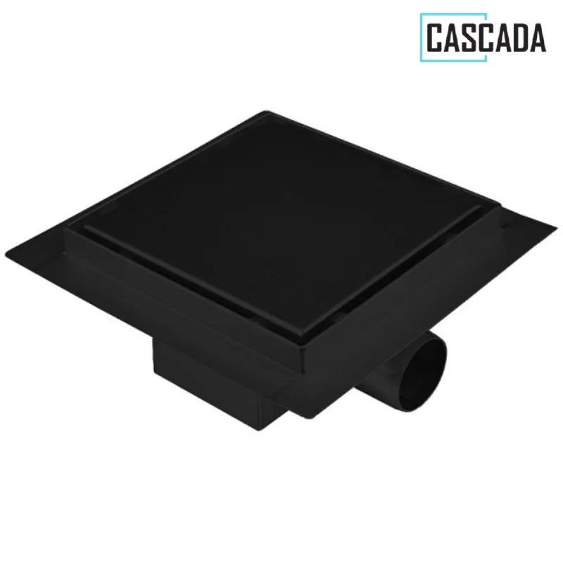 Подов сифон Cascada Duo, 150 x 150 мм, черен