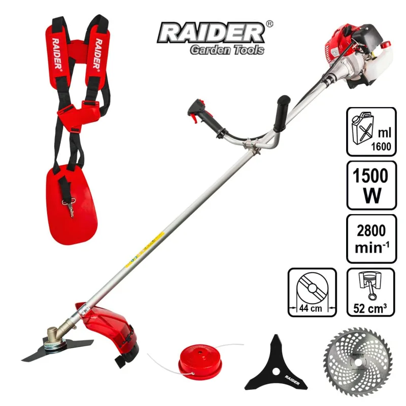 Бензинов тример Raider RD-GBC26, 1500 W, вал 28 мм
