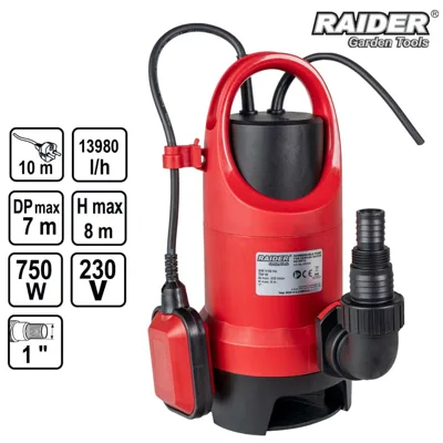 Потопяема помпа за мръсна вода Raider RD-WP72, 750 W