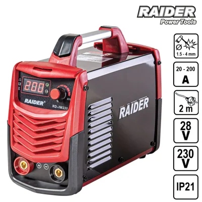 Инверторен електрожен Raider RD-IW220, 200 A