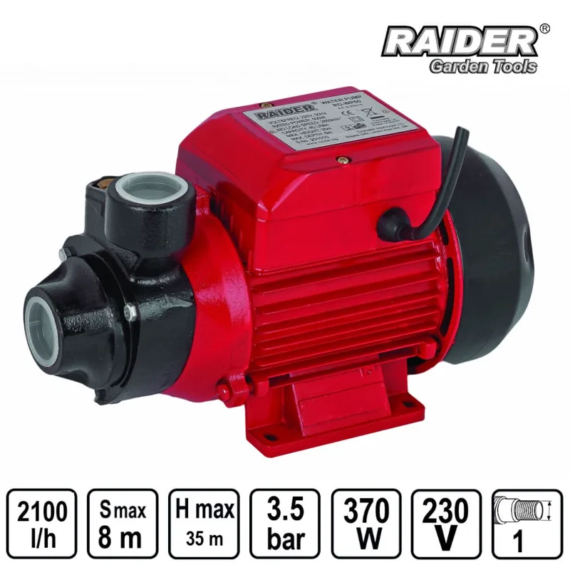Водна помпа Raider RD-PK60, 370 W, 1 цол