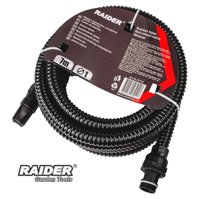 Смукателен маркуч Raider 1 цол, 7 м, с клапан и филтър