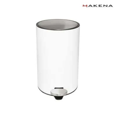 Метален кош за отпадъци Makena 8 л, бял