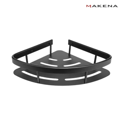 Стенна решетъчна поставка за баня Makena, 24х24 см, черна
