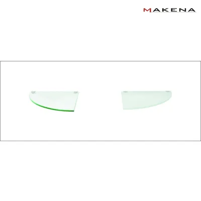 Полица за баня Makena Диди 2 от матово стъкло, 25х25 см