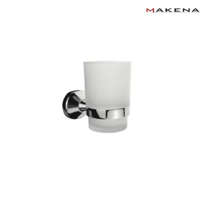 Чаша за четки за зъби Makena Quad с държач за стена, хром