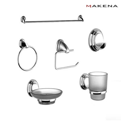 Комплект аксесоари за баня Makena ECO, 6 части, хром