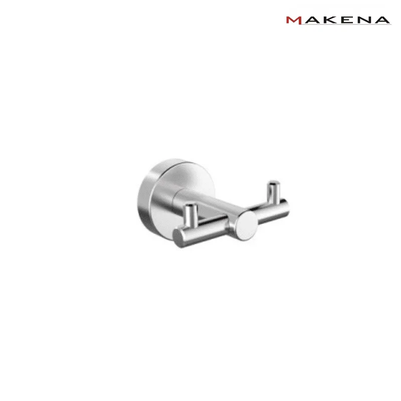 Двойна закачалка за баня Makena Round, хром